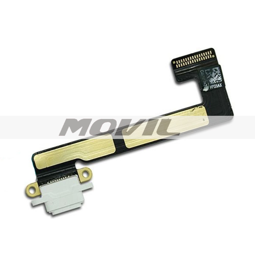 Charging Port Connector Dock Flex Cable Replacment for Ipad Mini 2  Mini 3 (White)